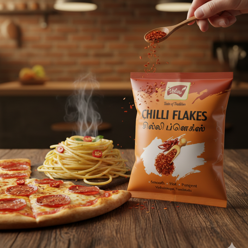 Valari Chilli Flakes Pack - 50g Seasonings for Italian Dishes, Red Chilli Flakes for Pasta, Pizza, Salads, Premium Sprinkler Seasoning, Italian Herbs and Spices