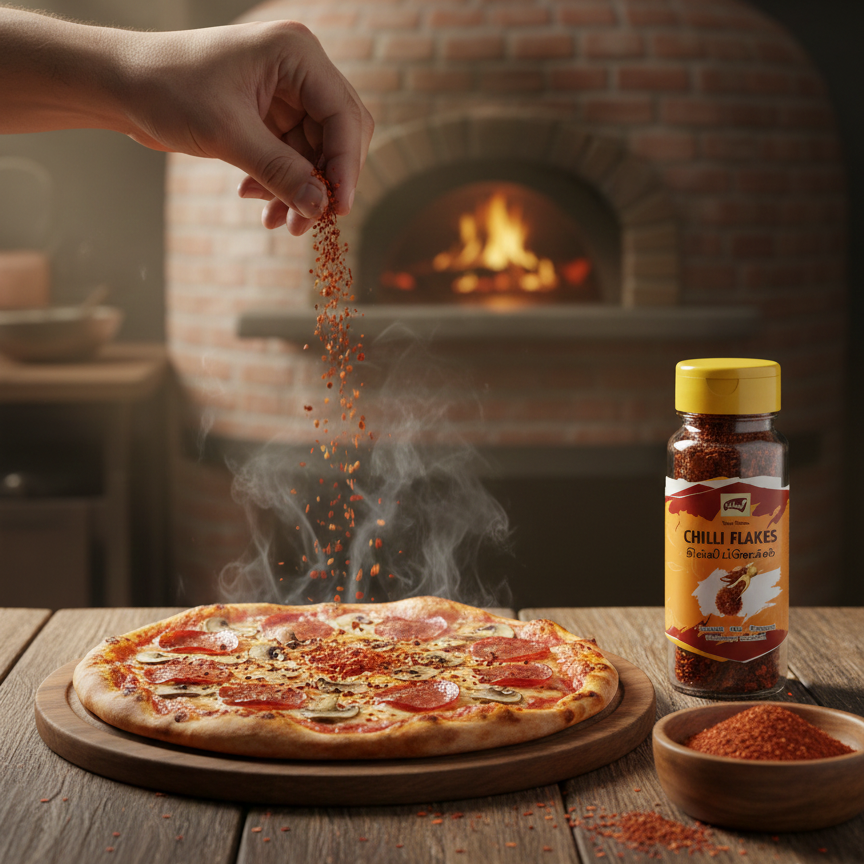 Valari Chilli Flakes Bottle - 40g Seasonings for Italian Dishes, Red Chilli Flakes for Pasta, Pizza, Salads, Premium Sprinkler Seasoning, Italian Herbs and Spices