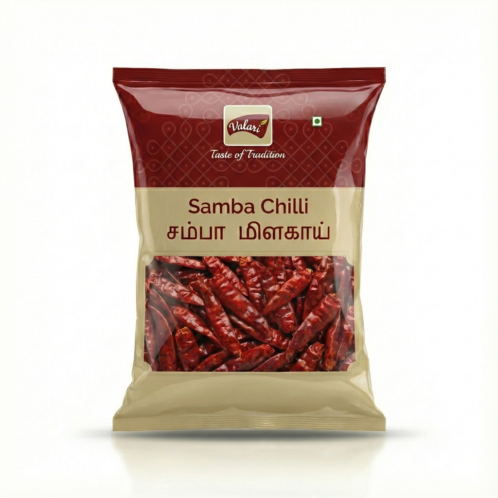 Samba Chilli | Natural Laal Mirch Without Stem | Indian Spices | Sun-dried and Carefully Packed Red Whole Chilly
